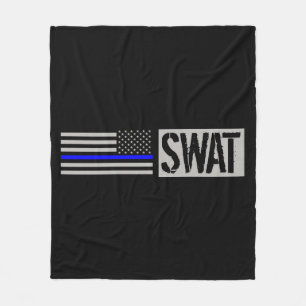 SWAT - Thin Blue Line Flag Fleece Blanket