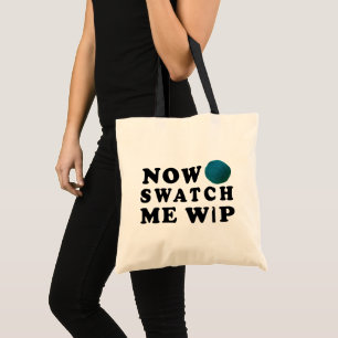 Swatch Me WIP - Teal Yarn Craft Lingo Tote Bag
