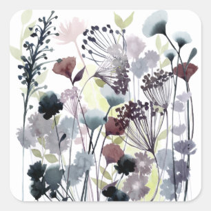 Swaying Florets II Square Sticker
