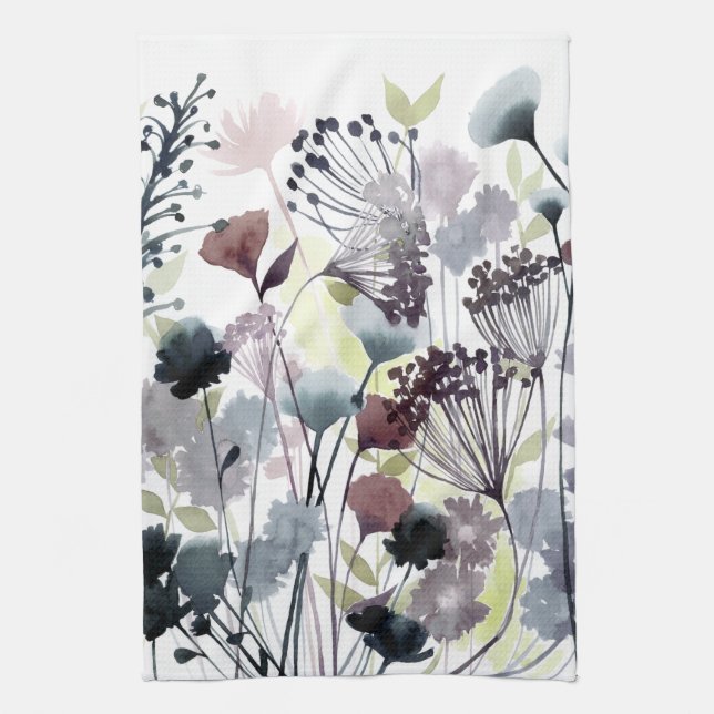 Swaying Florets II Tea Towel (Vertical)