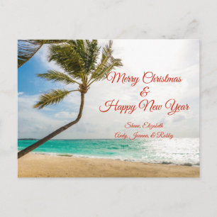 Swaying Palm Trees Merry Christmas Postcard