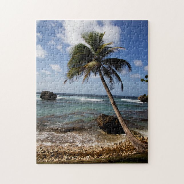 Swaying Palms, Soup Bowl, Bathsheba, Barbados Jigsaw Puzzle (Vertical)