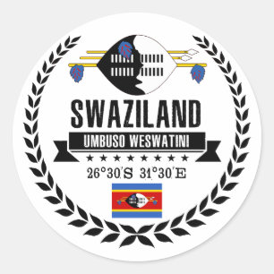 Swaziland Classic Round Sticker
