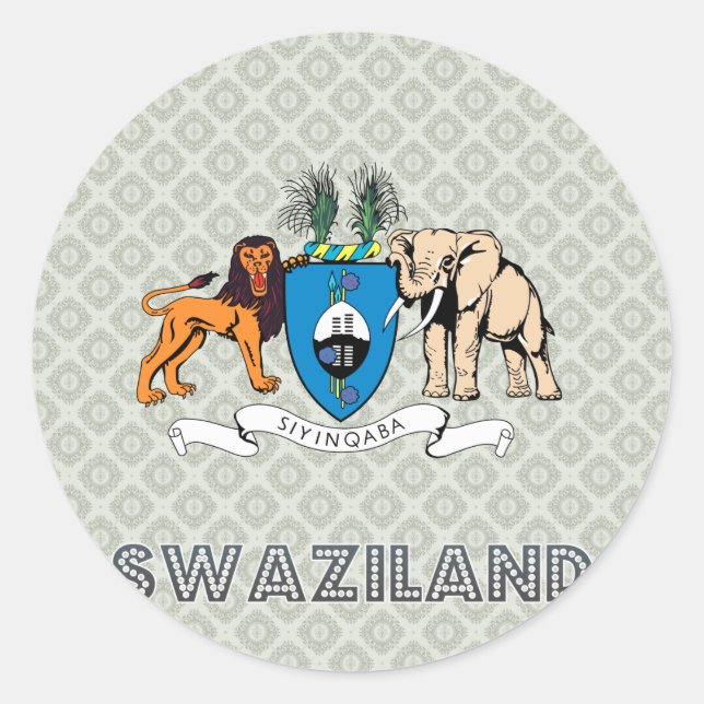 Swaziland Coat of Arms Classic Round Sticker (Front)