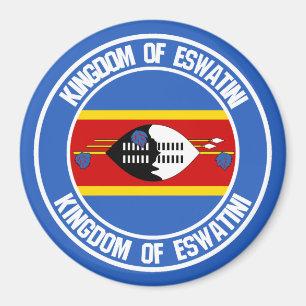 Swaziland ( Eswatini ) Round Emblem Magnet