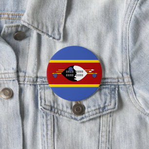 Swaziland flag 7.5 cm round badge