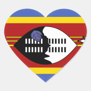 Swaziland Flag Heart Sticker