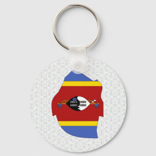 Swaziland Flag Map full size Key Ring