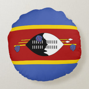 Swaziland flag round cushion