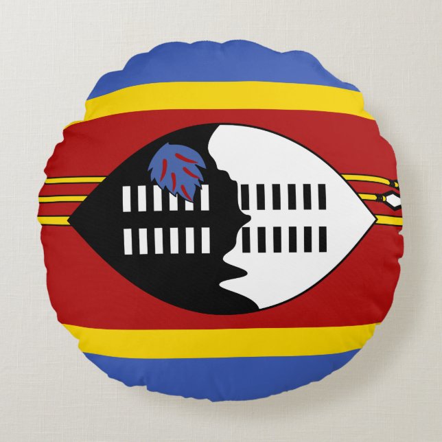 Swaziland Flag Round Cushion (Front)