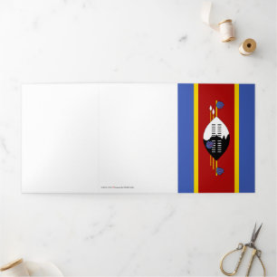 Swaziland flag Tri-Fold card