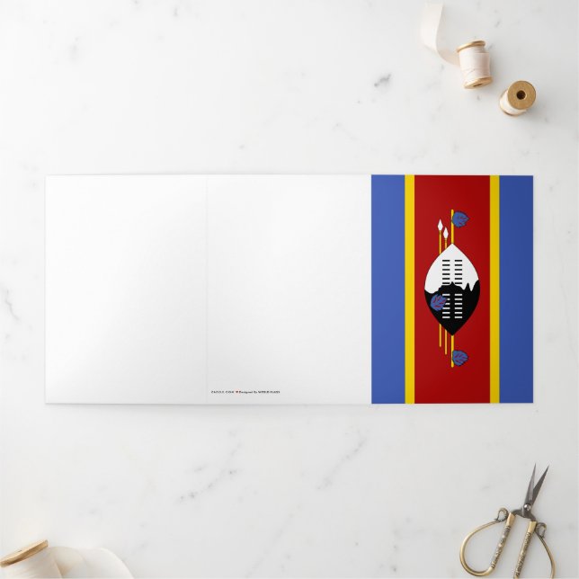 Swaziland flag Tri-Fold card (Outside)