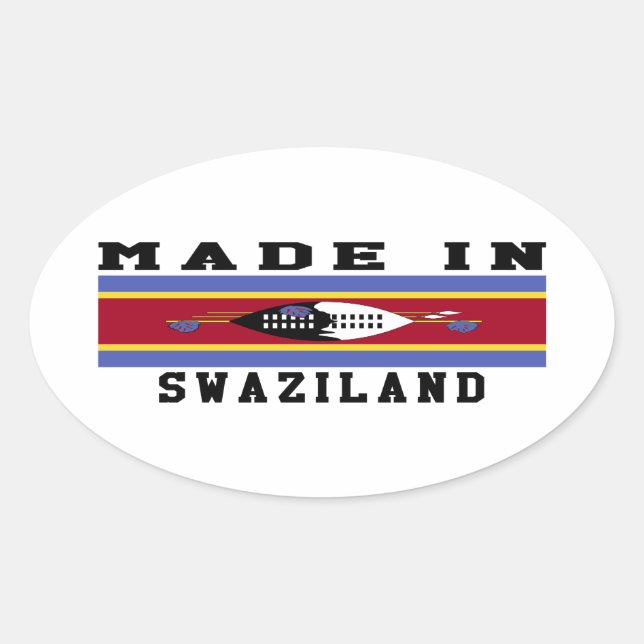 Swaziland Made In Designs Oval Sticker (Front)