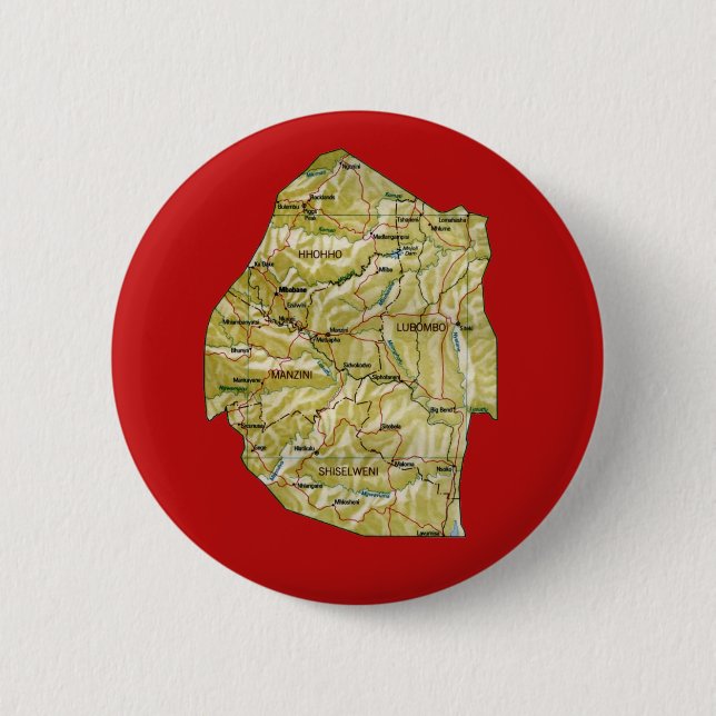 Swaziland Map Button (Front)
