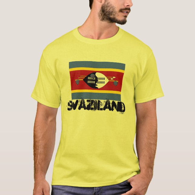 SWAZILAND* Men's Custom Flag T-shirt (Front)