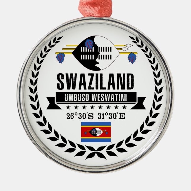Swaziland Metal Tree Decoration (Front)