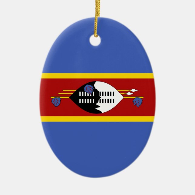 Swaziland – Swazi Flag Ceramic Tree Decoration (Front)