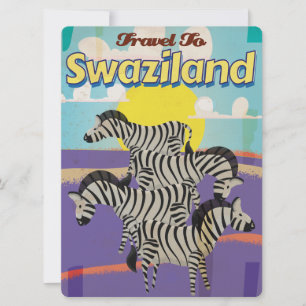 Swaziland Vintage Travel Poster Invitation