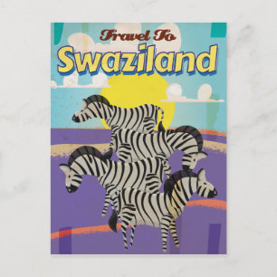 Swaziland Vintage Travel Poster Postcard