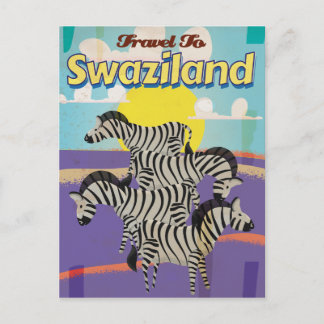 Swaziland Vintage Travel Poster Postcard