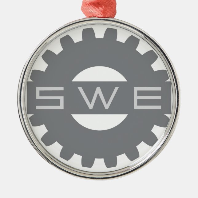 SWE (Society of Women Engineers) Grey Ornament (Front)