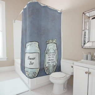 Swear Jar and Chicken Jar Shower Curtain