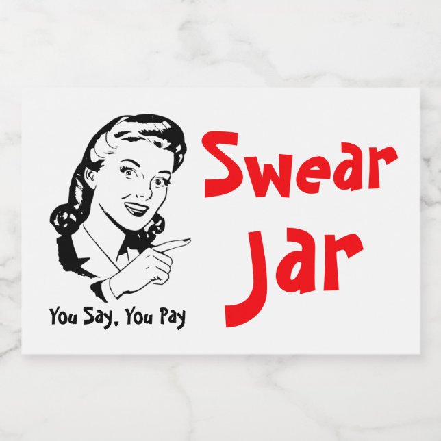 Swear Jar Gag Gift Food Label (Single Label)