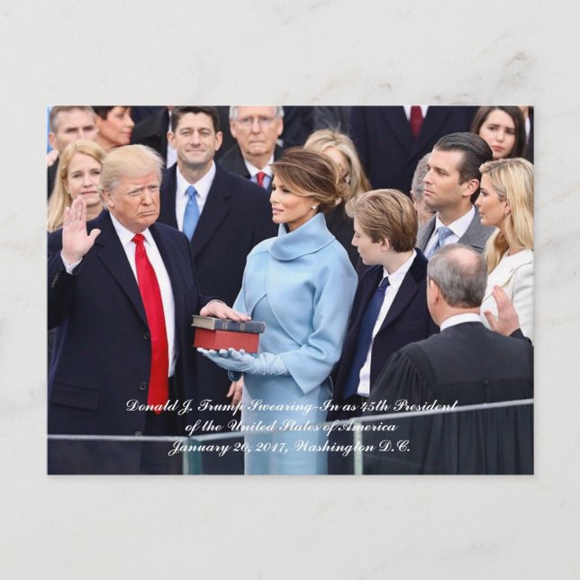 Swearing-In of 45th President Donald Trump Postcard (Front)