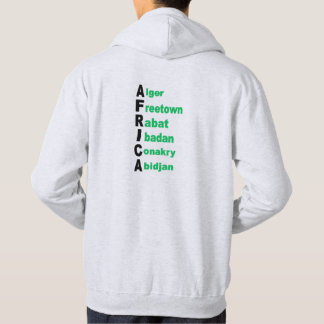 Sweat à capuche cendre dos homme TOURISME  AFRIQUE Hoodie