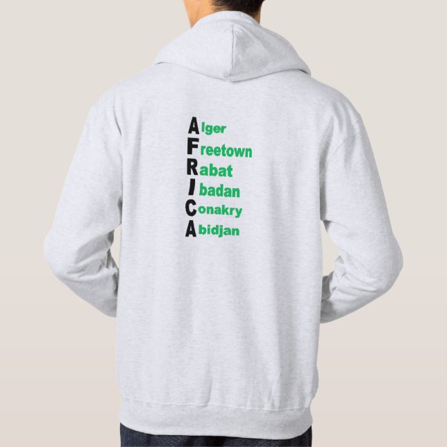 Sweat à capuche cendre dos homme TOURISME  AFRIQUE Hoodie (Back)