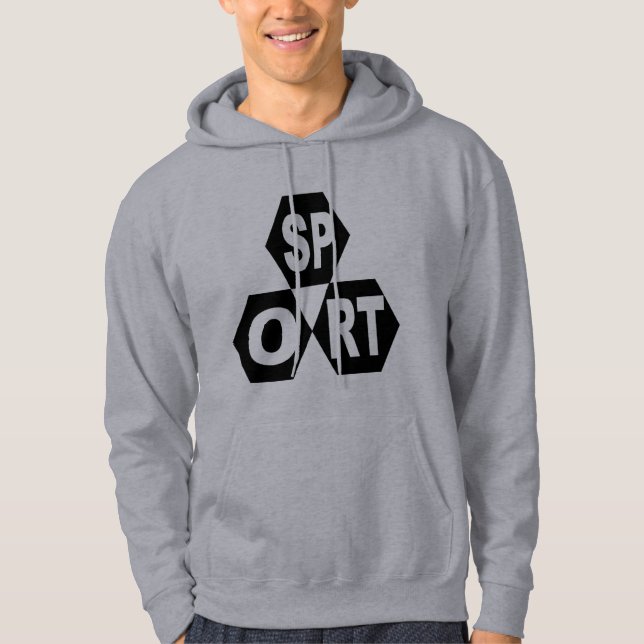 Sweat à capuche gris  DESIGN  SPORT  Hoodie (Front)