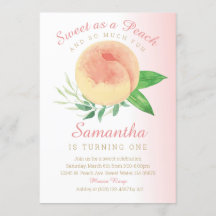 Sweat as a Peach Birthday Invitation