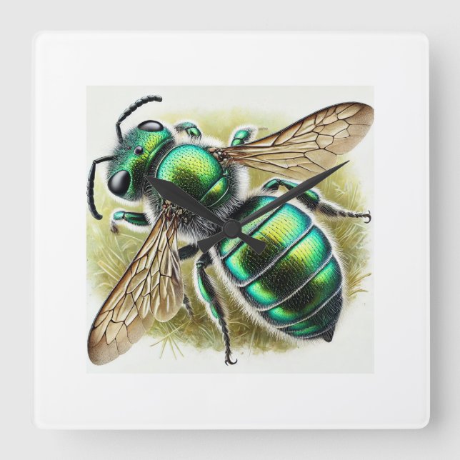 Sweat bee 300924IREF239 - Watercolor Square Wall Clock (Front)