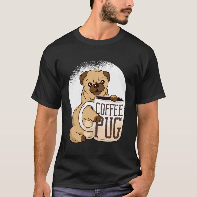 Sweat Coffee Pug T-Shirt (Front)