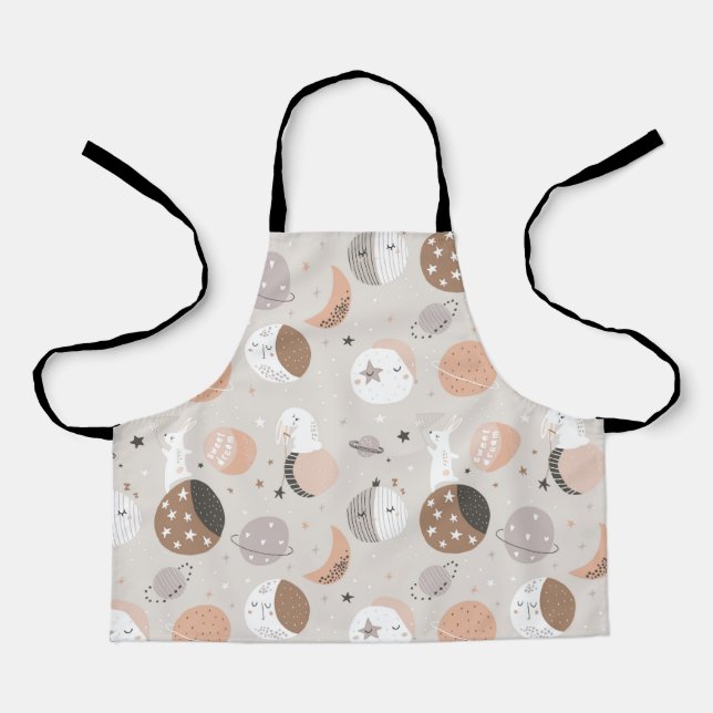 Sweat Dream Bunnies In Space Pattern Apron (Front)