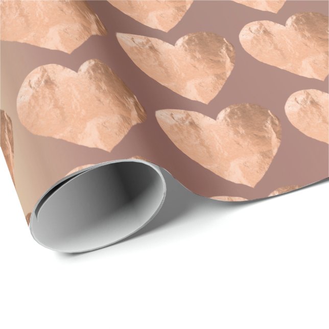 Sweat Heart Blush Pink Rose Gold Pearly Metallic Wrapping Paper (Roll Corner)