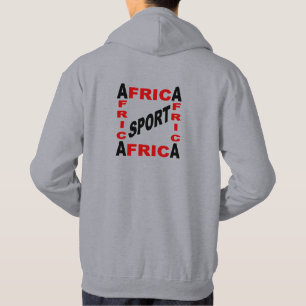 Sweat hood gray back man DESIGN AFRICA SPORT Hoodie