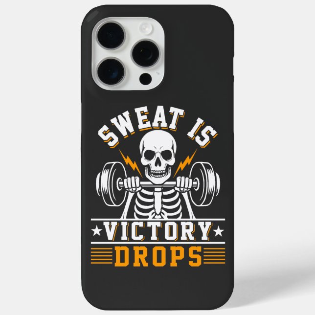 Sweat is Victory Drops White Fitness Gym Workout Case-Mate iPhone Case (Back)