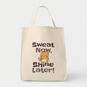 Sweat Now, Shine Later – Cute Fitness Cat Workout Tote Bag