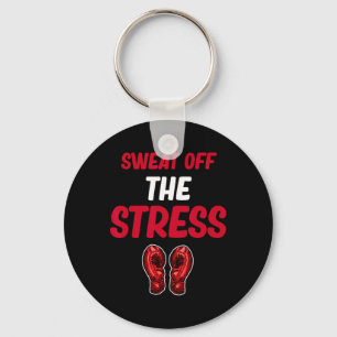 Sweat Off The Stress Funny Kickboxing Martial Arts Key Ring