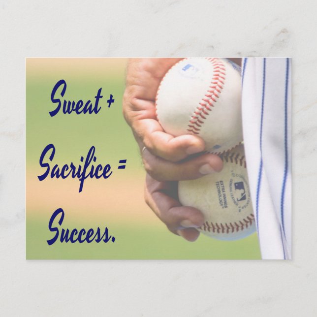 Sweat plus Sacrifice equals Success BASEBALL Postcard (Front)
