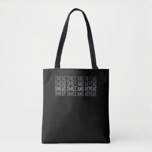Sweat Smile Repeat Fitness Workout Motivation Tote Bag