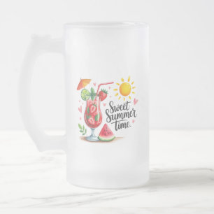 Sweat Summertime Frosted Glass Beer Mug