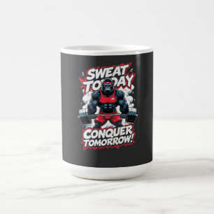 Sweat Today Conquer Tomorrow Motivational Gym T-Sh Coffee Mug