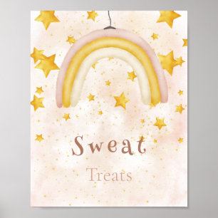 Sweat Treats Boho rainbow gold stars magic dust Poster