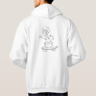 Sweat with hood logo and alien white skator hoodie