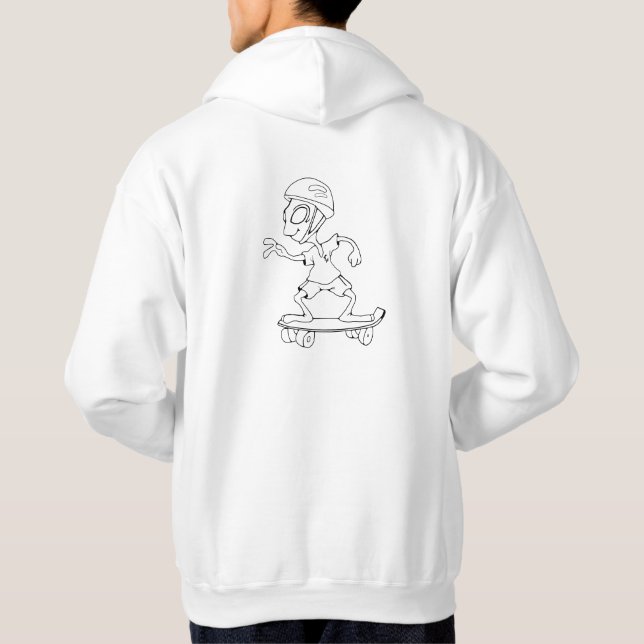 Sweat with hood logo and alien white skator hoodie (Back)