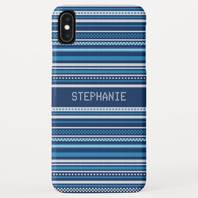 Sweater Blue White Stripe Christmas Personalised Case-Mate iPhone Case (Back)