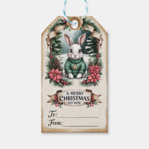 Sweater Bunny & Pinecone Charm Gift Tags