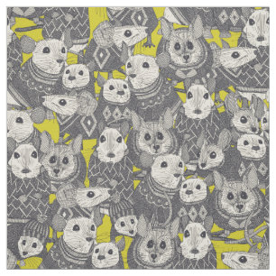 sweater mice chartreuse fabric